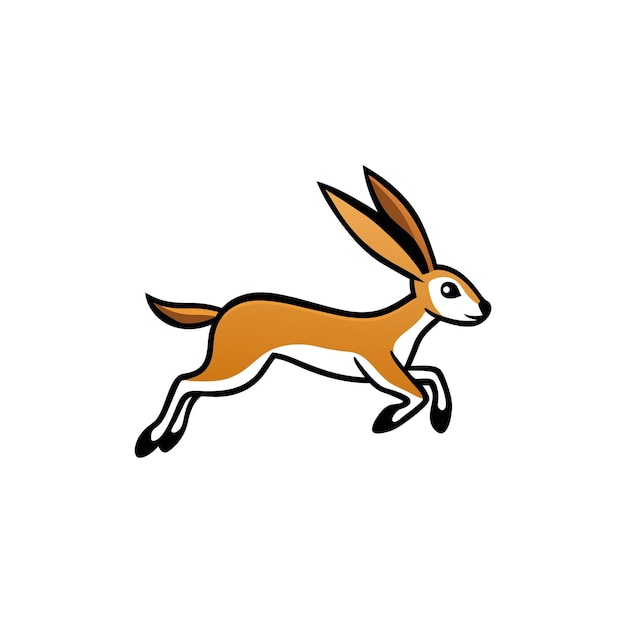 Antelope Jackrabbit rodent runs icon vector illustration