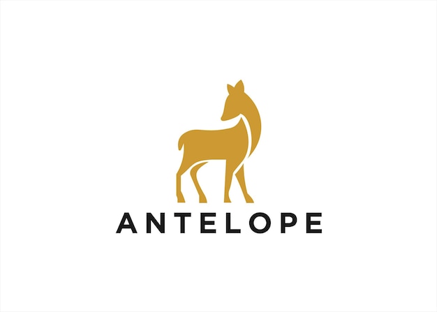 antelope logo design vector illustration