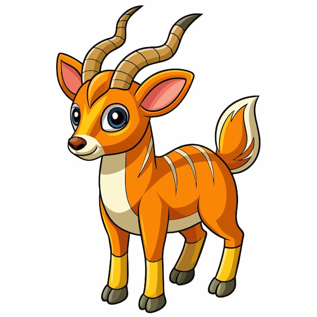 Antelope stands vector kawaii