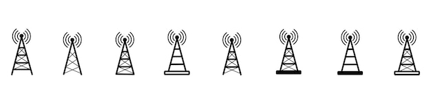 Antenna Tower Icon Communication Antenna Tower.Set Antenna Tower Icon Radio Vector Illustration.Logo