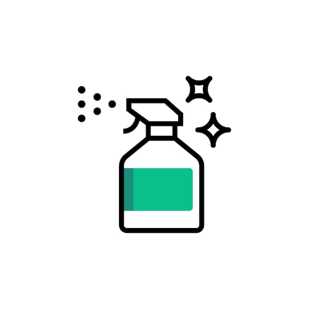 Anti bacterial alcohol icon vector line Disinfectant bottle vector in simple outline concept