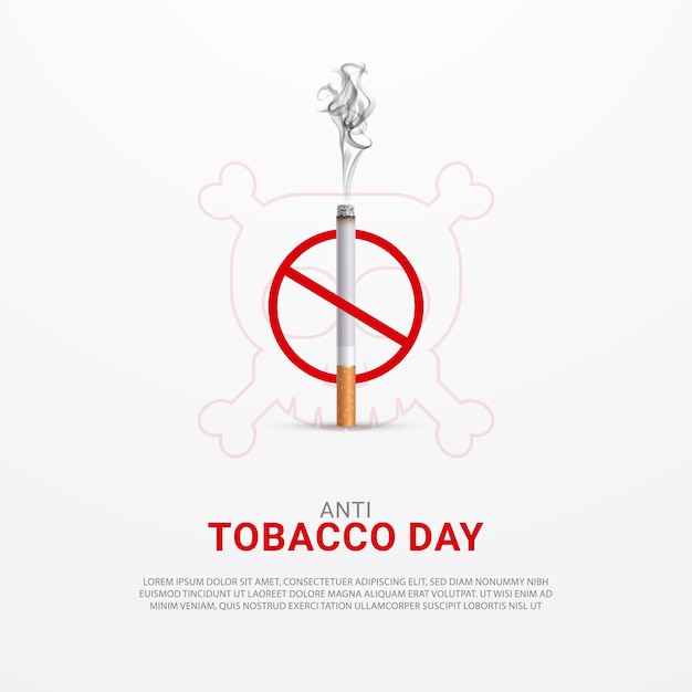 Anti tobacco day design Free Vector