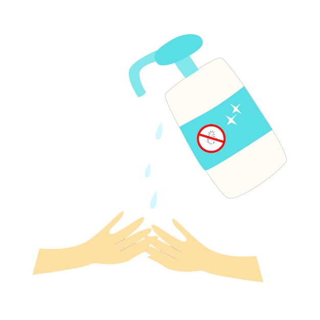 antibacterial hand wash in a flat style concept