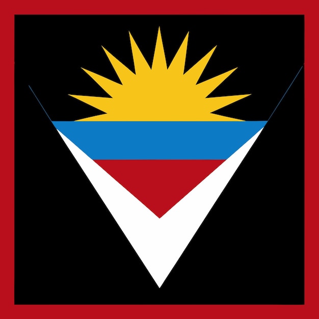 Antigua and Barbuda flag illustration on white background