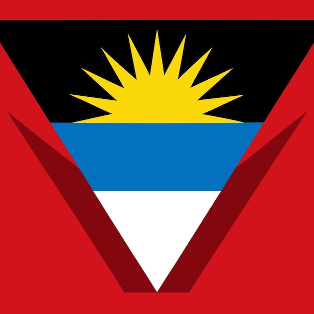 Antigua and Barbuda flag illustration on white background