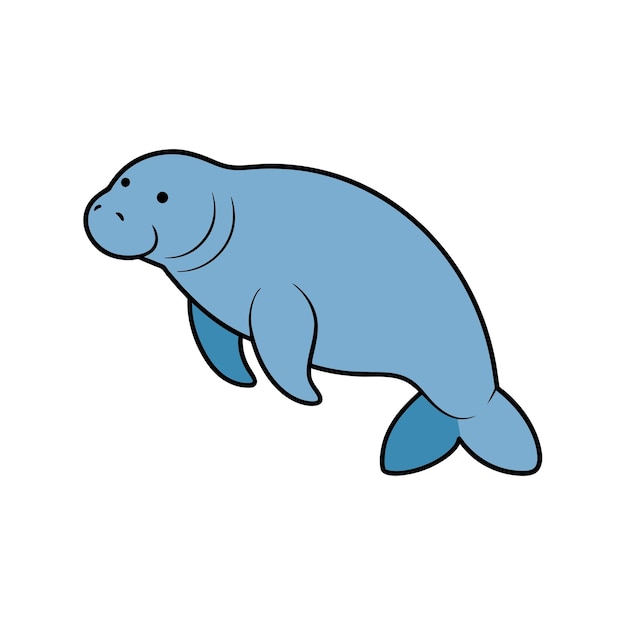 Antillean Manatee stands icon vector illustration