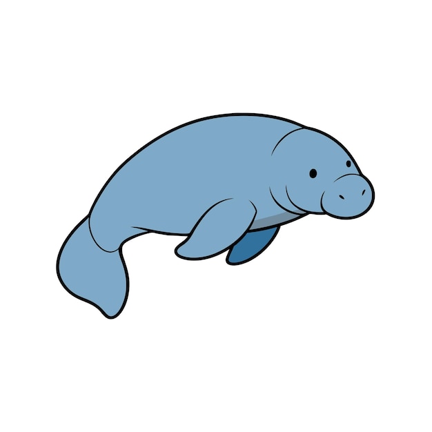 Antillean Manatee swims icon vector illustration