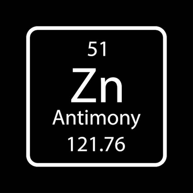 Antimony symbol Chemical element of the periodic table Vector illustration