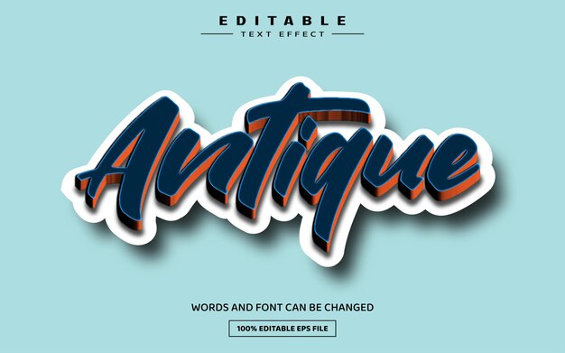 Antique 3D editable text effect template