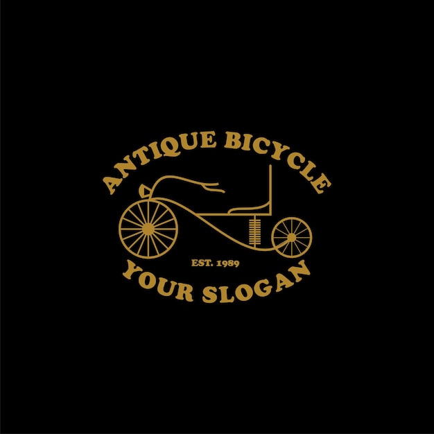 antique bicycle vector logo design