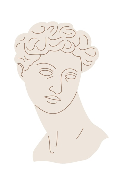 Antique bust sculpture Vintage Architecture Vector illustration