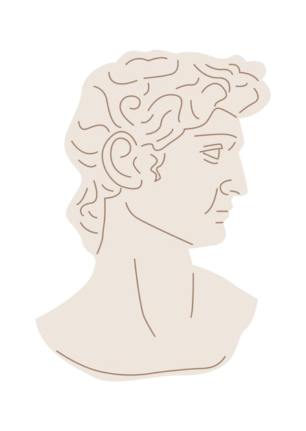 Antique bust sculpture Vintage Architecture Vector illustration