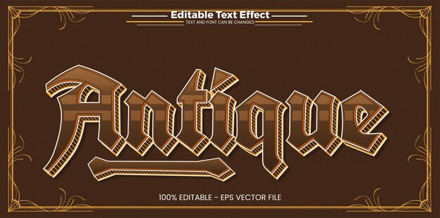 Antique editable text effect in modern trend style