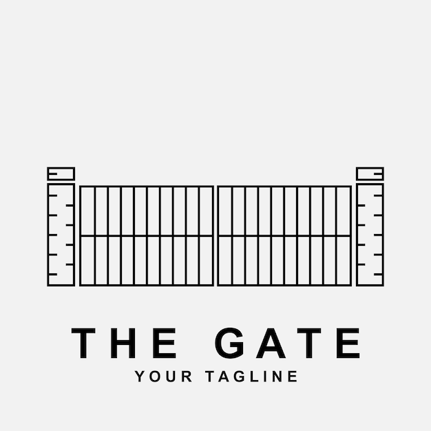 Antique gate or vintage gate logo vector illustration design