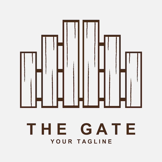 Antique gate or vintage gate logo vector illustration design