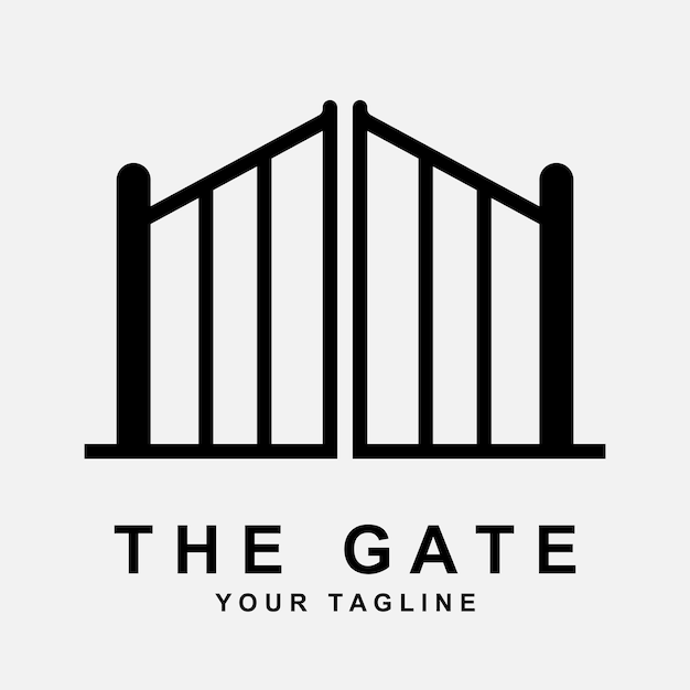 Antique gate or vintage gate logo vector illustration design