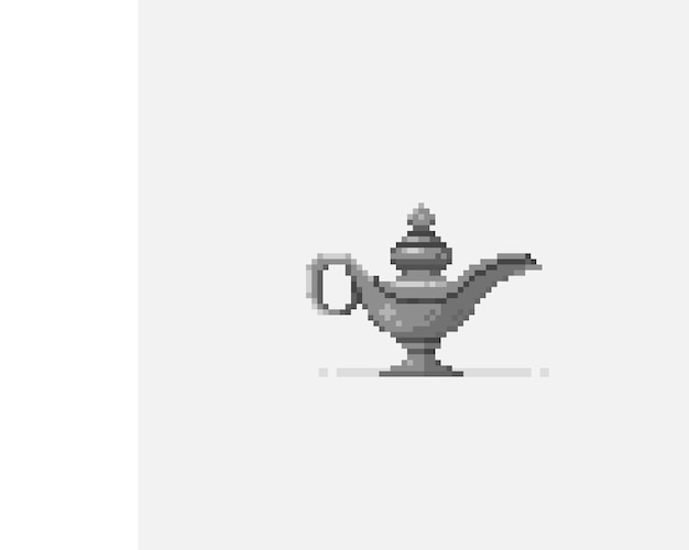 antique iron lamp in pixel art style