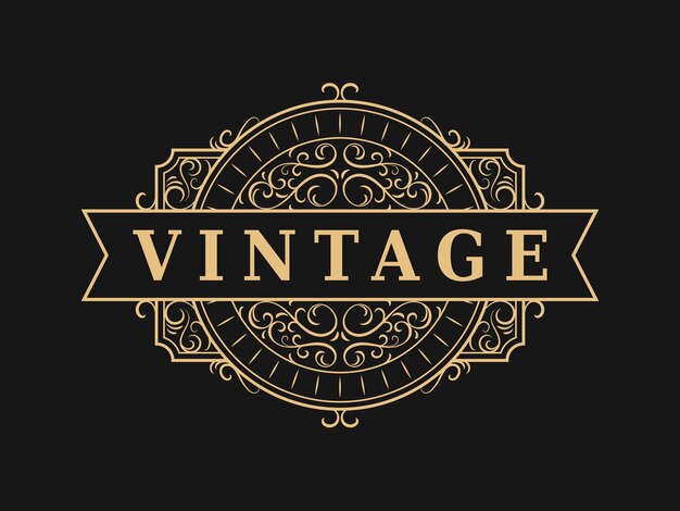 Vector antique luxury label vintage ornamental logo