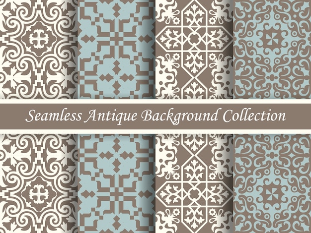 Antique seamless brown tone retro background image collection