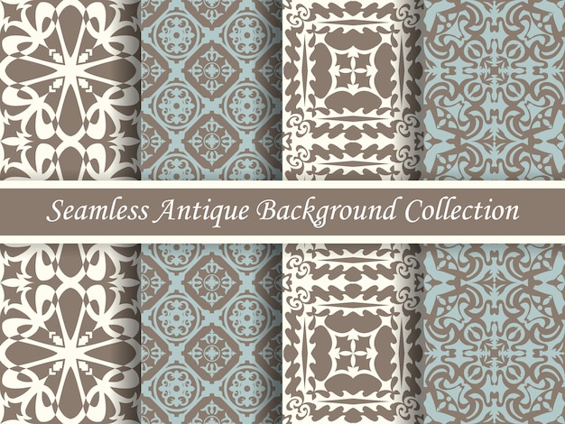 Antique seamless brown tone retro background image collection