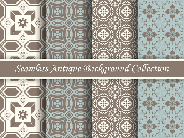 Antique seamless brown tone retro background image collection