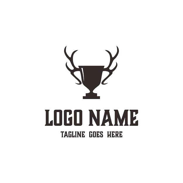 antlers and trophy simple unique logo design