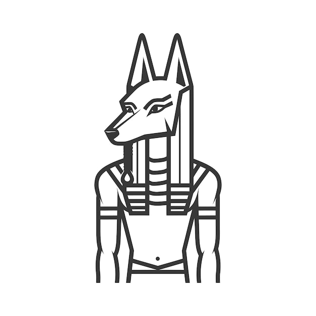 Vector anubis the egyptian god of the dead with a human body and a jackal head