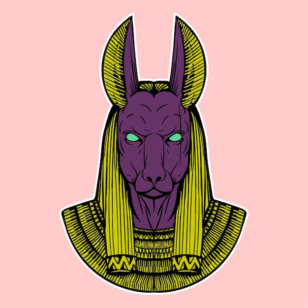 ANUBIS hand drawing illustration