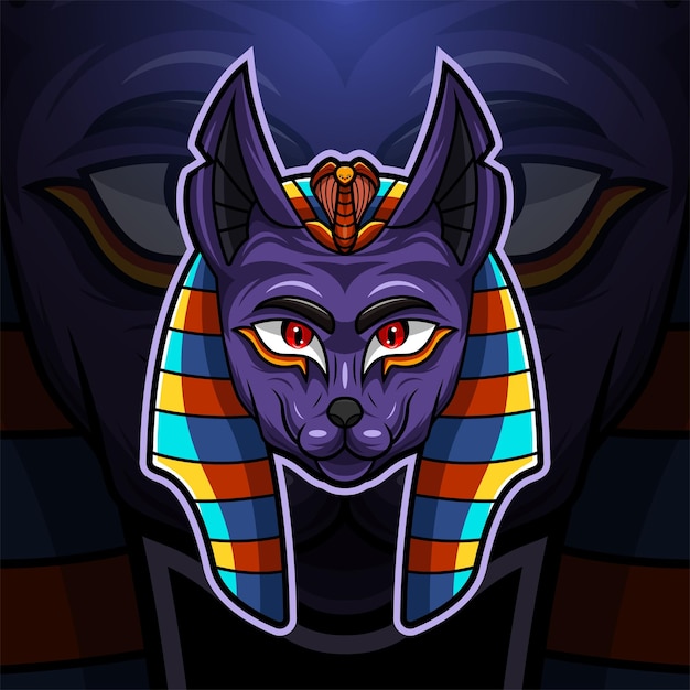 Anubis head esport mascot logo design