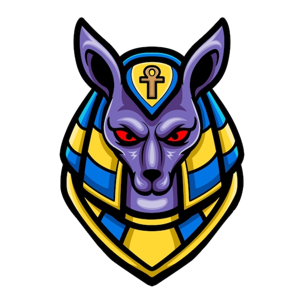 Anubis head logo mascot design