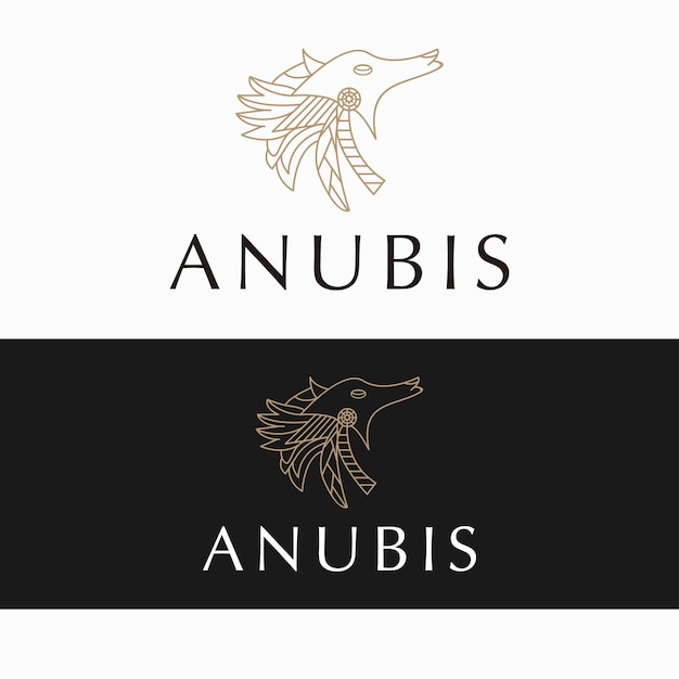 Anubis logo design icon template