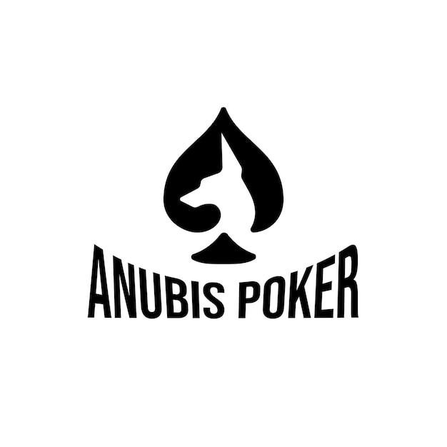 Anubis poker logo dog breed doberman pinscher logo design concept