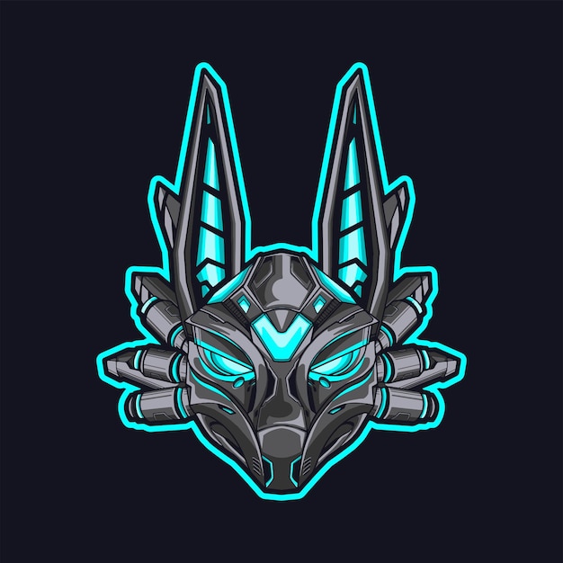 Anubis Robot Head mascot amazing illustration for your branding business