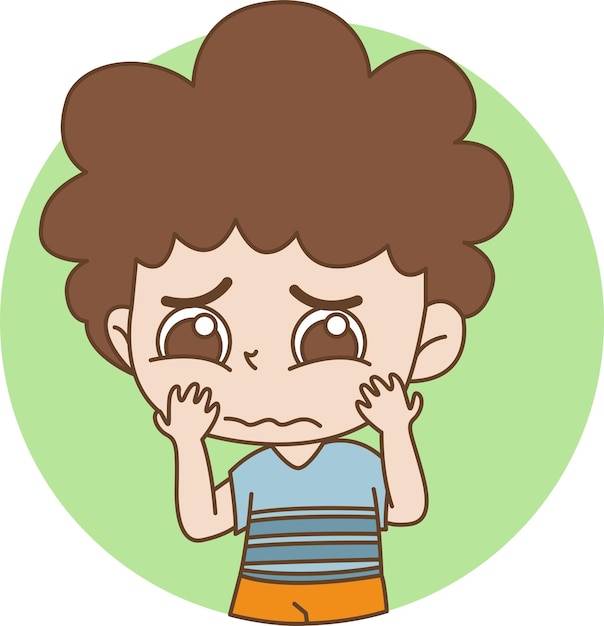 Anxious Kids Vector Clipart