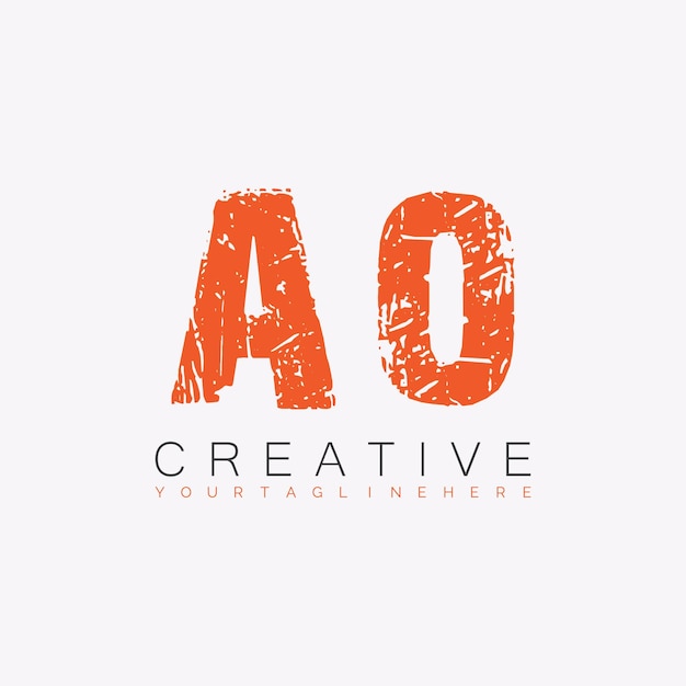 AO initial monogram logo with letter creative design