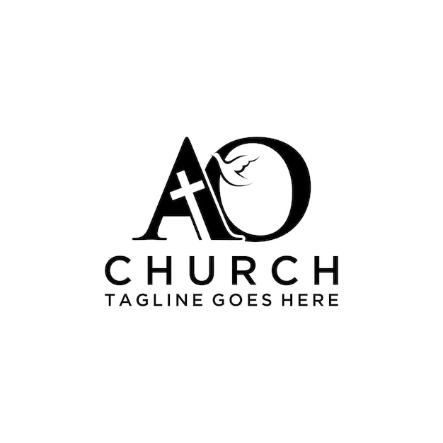 AO letter Christian or church logo design