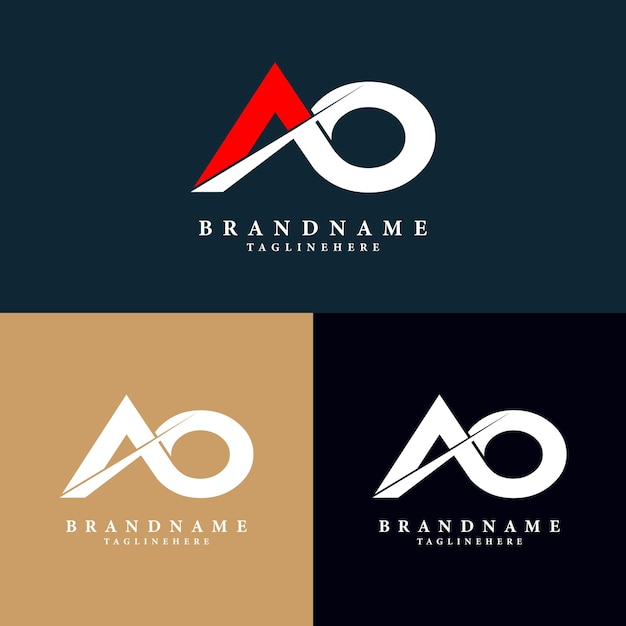 AO letter logo design with logotype icon concept