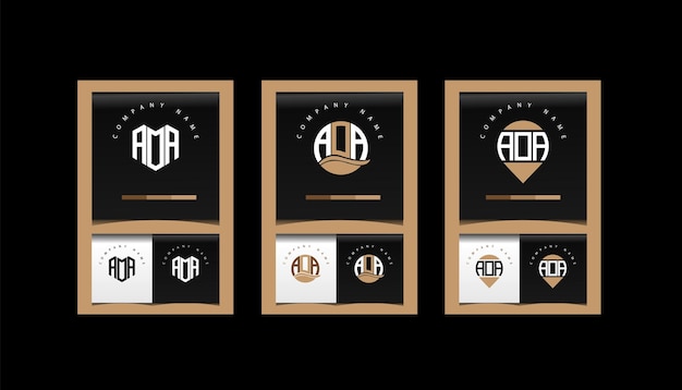 AOA  modern initial letter logo design vector bundle