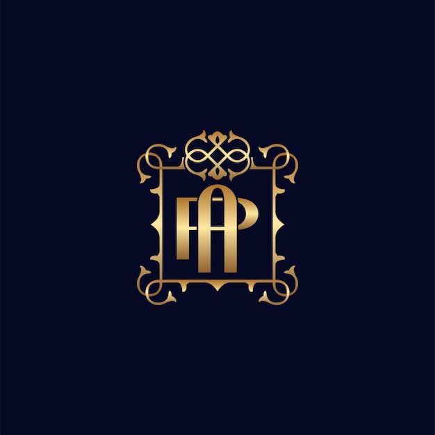 AP or PA gold ornate royal luxury logo