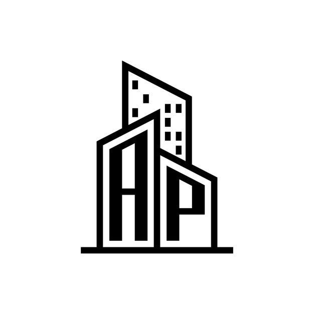 Vector ap real estate logo with building style real estate logo stock vector