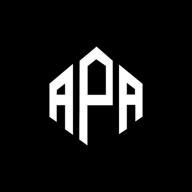 Vector apa letter logo design with polygon shape apa polygon and cube shape logo design apa hexagon vector logo template white and black colors apa monogram business and real estate logo