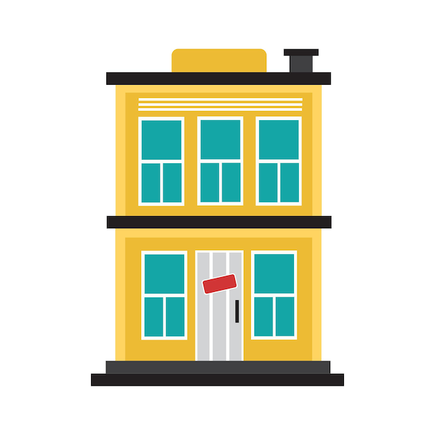 Apartmen Building Flat Design