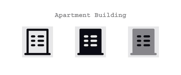 Apartment building icons set