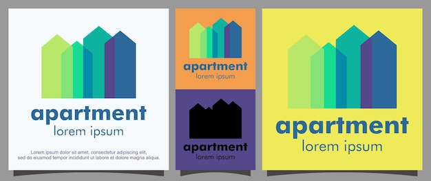 Vector apartment building logo design template