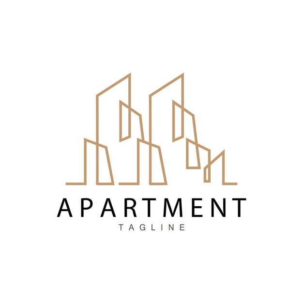 Apartment Building Logo Modern Design Style Line Vector Symbol Illustration Template