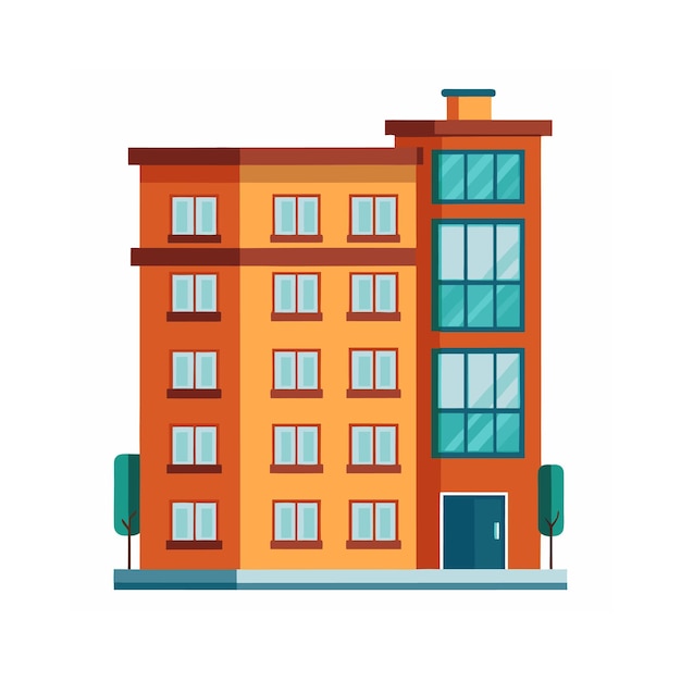 Vector apartment building vector illustration white background