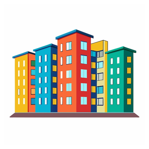 Vector apartment building vector illustration white background