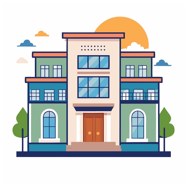 apartment building vector illustration white background