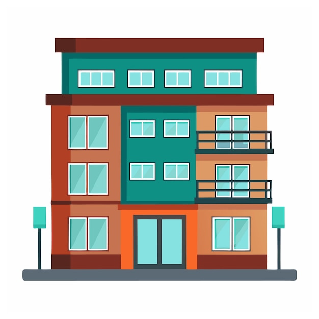 apartment building vector illustration white background