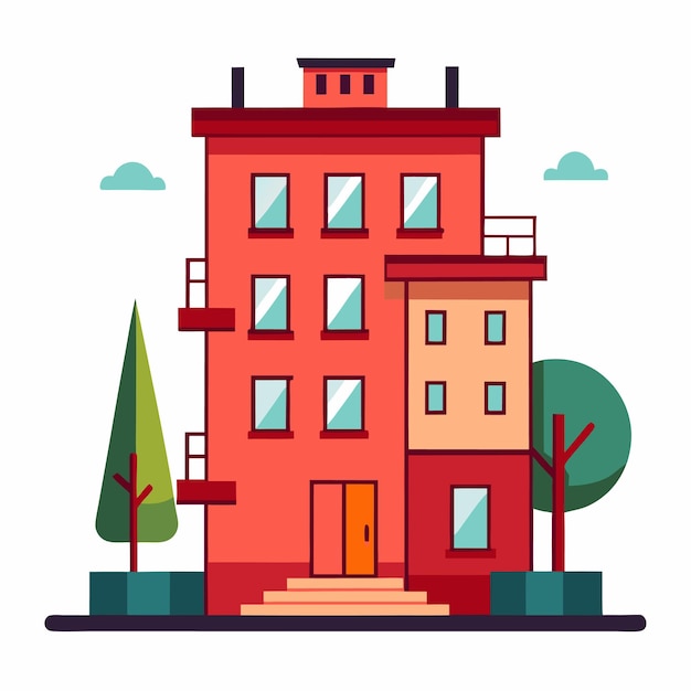 Vector apartment building vector illustration white background